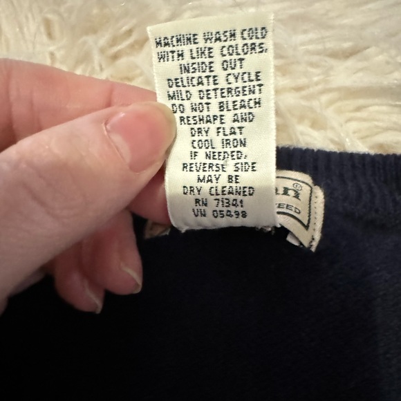 L.L. Bean 100% lambswool sweater vest mens XL Tall navy v neck 0 QY81 - Picture 3 of 6